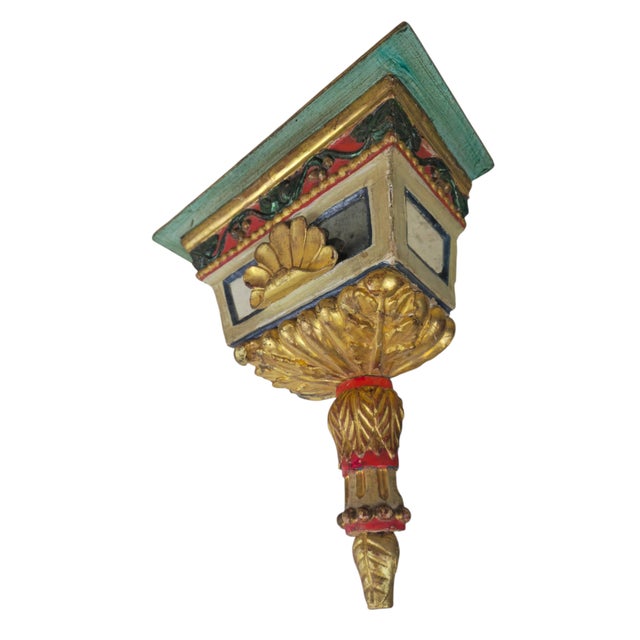 Baroque 18th Century Venetian Polychrome Wall Consoles, Set of 4 For Sale - Image 3 of 14