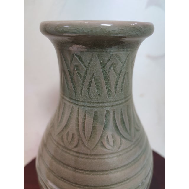 Chinese Ceramic Censer Hand Carved Yaozhou Ware Celadon Three Legs Censer For Sale - Image 12 of 12