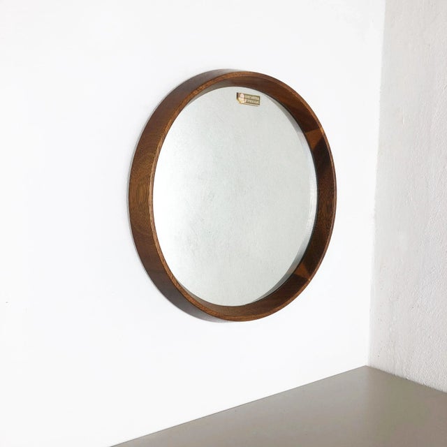 Solid wood mirror new old stock! Origin: Germany AGE: 1960s This original vintage solid wood mirror was produced in the...