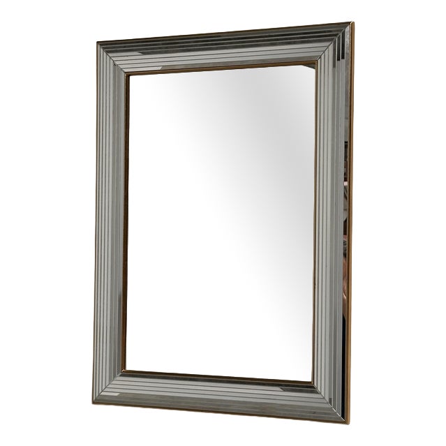 Vintage Disco Mirror with Layered Bevelled Frame from Deknudt, Belgium, 1970s For Sale