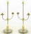 Pair of Italian empire style candelabra with center arrows and u shaped candle holders all intersecting a brass ball....