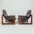 Brown Mid-Century Modern MP-91 Earth Lounge Chairs and Ottoman from Percival Lafer, Brazil, 1970s, Set of 3 For Sale - Image 8 of 18