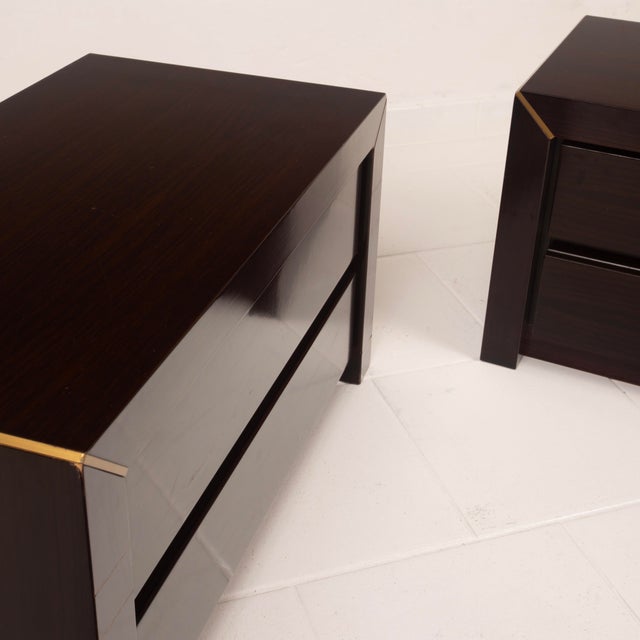 African Rosewood and Brass Bedside Tables from Fratelli Turri, 1970s, Set of 2 For Sale - Image 15 of 18