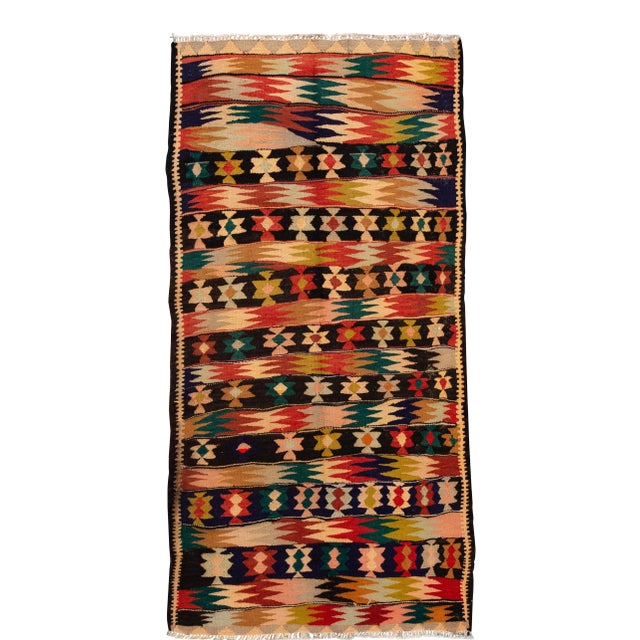 Mid-20th Century Vintage Kilim Runner Rug 3' 10" X 8' For Sale