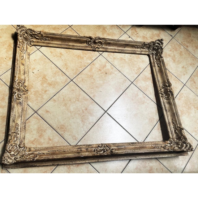Beige Baroque-Rococo Frame for a Mirror or Painting in Wood, 1950s For Sale - Image 8 of 14