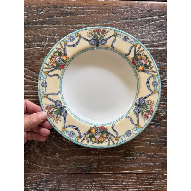 1990s 1990s Villeroy Boch Castellina 9 Inch Rimmed Soup Pasta Bowls Citta Campagna - Set of 7 For Sale - Image 5 of 10