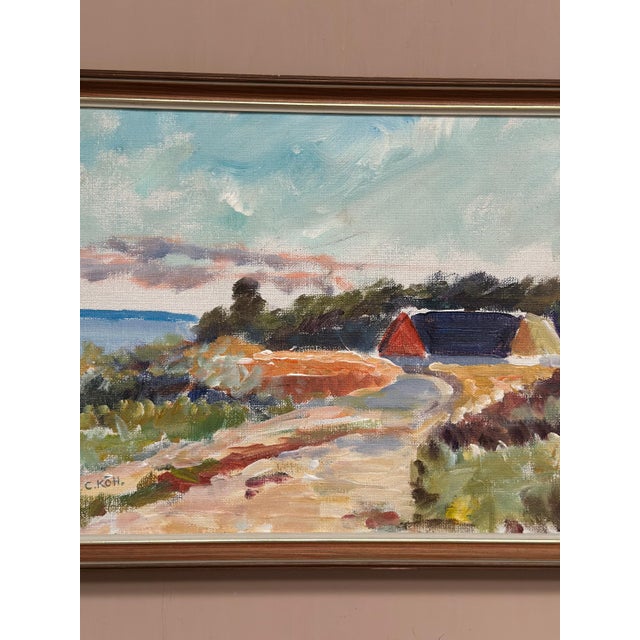 Mid 20th Century Carl Köhler, Beach House in Forest Grove, 1950s, Oil Painting on Canvas, Framed For Sale - Image 5 of 12