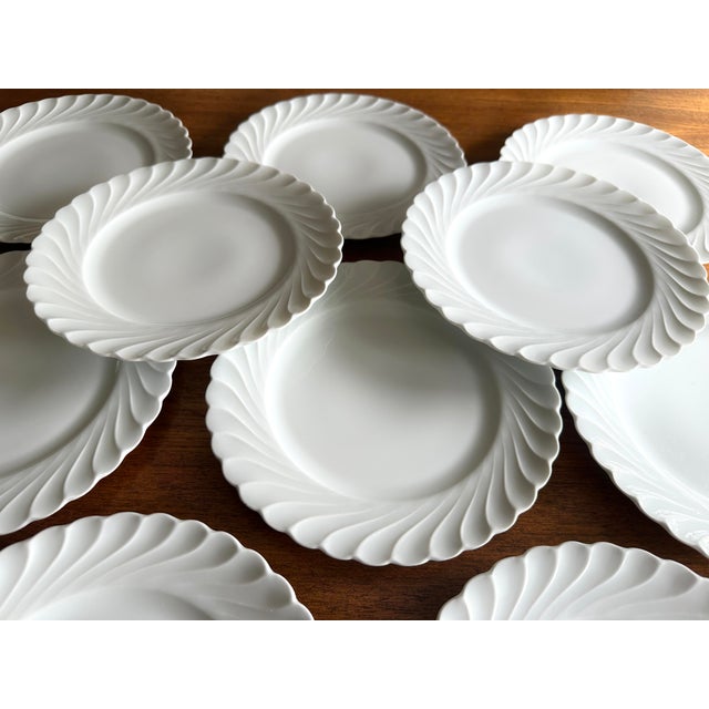 Limoges Porcelain Dessert Plates with Torse Pattern from Haviland Manufacture, France, 1890s, Set of 10 For Sale - Image 4 of 5