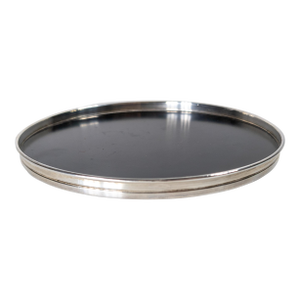 Mid-Century Modern Black Lacquer and Sterling Silver Coaster Tray by Gorham