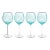 Pescara White Dot Wine Glasses - Aqua Blue, Set of 4 For Sale