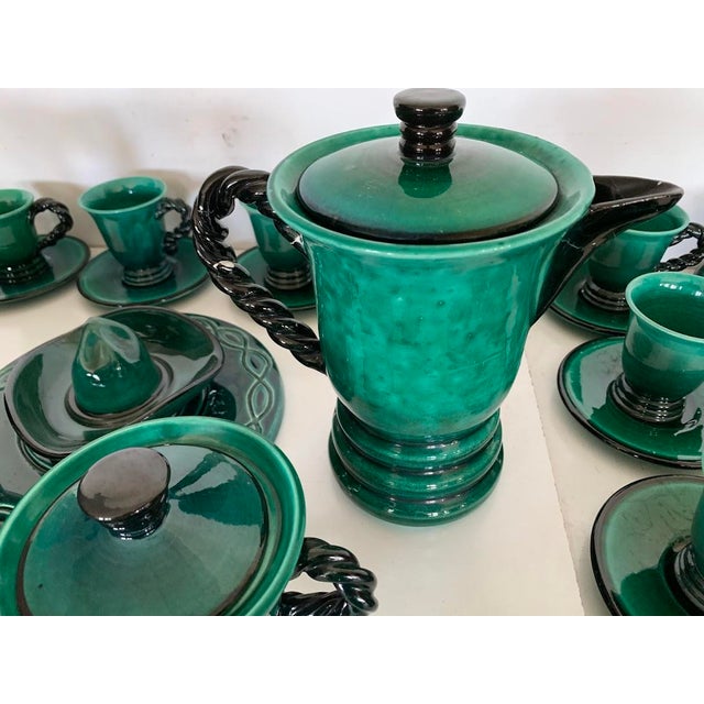 20th Century Glazed Stoneware Tea and Coffee Service by Marius Giuge, Set of 46 For Sale - Image 3 of 12
