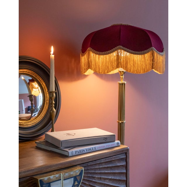 The Burgundy Fringed Lampshade - Large For Sale - Image 4 of 6