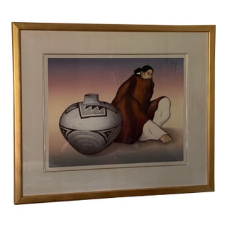 Vintage R.C.Gorman “Anasazi Jar” Lithograph, Large | Signed, 1986 | Limited, Roman Numeral Run For Sale
