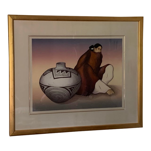 Vintage R.C.Gorman “Anasazi Jar” Lithograph, Large | Signed, 1986 | Limited, Roman Numeral Run For Sale