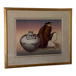 Vintage R.C.Gorman “Anasazi Jar” Lithograph, Large | Signed, 1986 | Limited, Roman Numeral Run