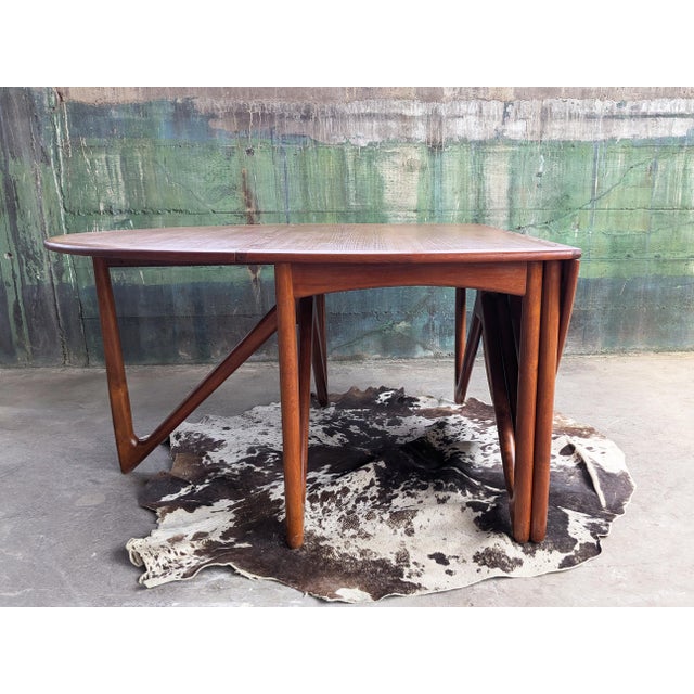 Mid Century Scandinavian Niels Koefoed, Drop Leaf Table, Denmark, 1960's For Sale - Image 10 of 12