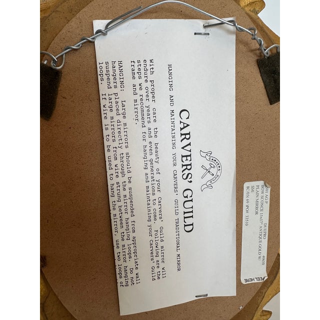 Giltwood Carvers Guild Oval & Mirrored Wall Candle Sconces-a Pair For Sale - Image 10 of 11