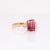 2.3cts Bi-Color Tourmaline Ring With Natural Diamonds: 14k Solid Gold, 9x7mm For Sale - Image 4 of 7