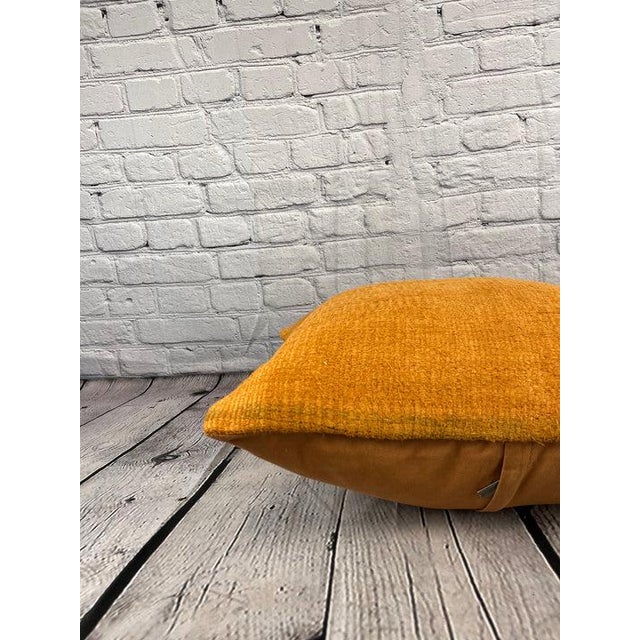 20 x 20 Hemp Pillow Turkish Cushion Natural Orange Pillow Cushion Cover For Sale - Image 4 of 4