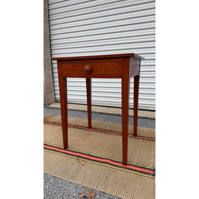 A Nice Antique Softwood Tapered Leg One Drawer Side Table, Pennsylvania, Circa 1830’s For Sale - Image 11 of 12
