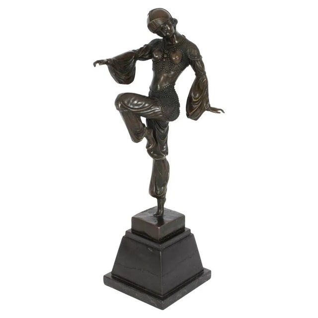 Vintage Art Deco Bronze Dancing Girl After Chiparus, Mid 20th Century For Sale - Image 16 of 16