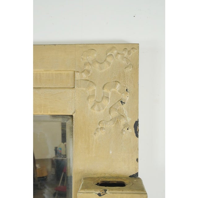 Early 20th Century Antique Victorian Beveled Mirror Wood Mantel For Sale - Image 5 of 16