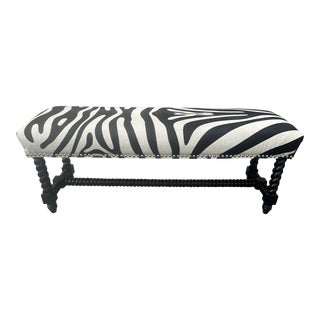 Barley Twist Cowhide Bench For Sale
