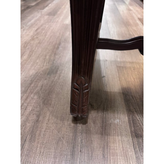 Wood Set of 8 Designmaster “Strasbourg” French Carved Dining Chairs in Peacock Blue For Sale - Image 7 of 9