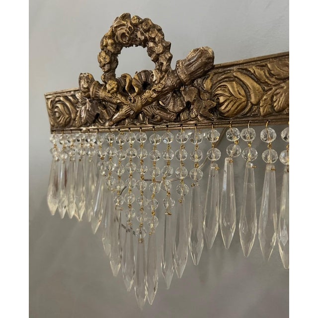 Vintage Gold and Crystal Wall Sconces - a Pair For Sale - Image 4 of 5