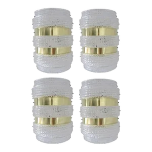 Set of Four 1960s Italian Sconces With Clear Murano Glass & Brass by Barovier E Toso
