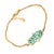 Metal Turquoise Enamel Floral Hamsa Hand Gold Vermeil Chain Bracelet For Sale - Image 7 of 8
