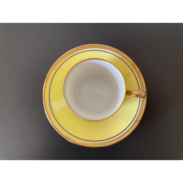 Vintage Italian Richard Ginori Contessa Yellow and Gold Porcelain Coffee Espresso Tea Cup and Saucer For Sale - Image 9 of 12
