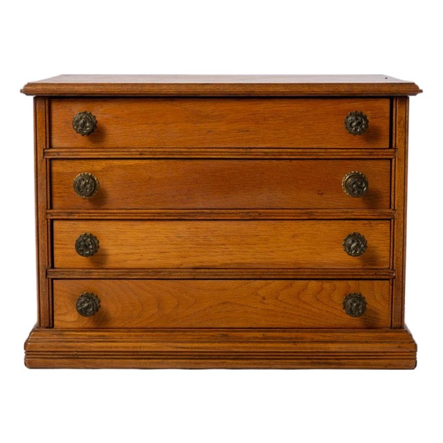 Antique Oak Spool Cabinet For Sale