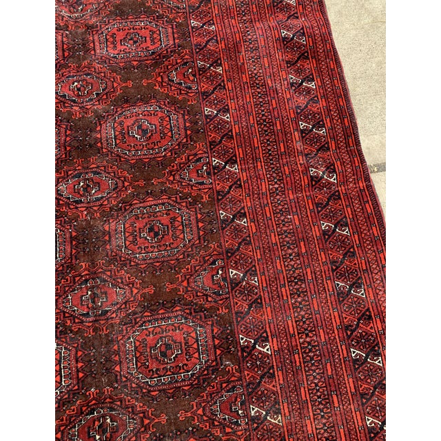 Traditional 1960s, Handmade Vintage Uzbek Bukhara Rug 4.5' X 5.10' For Sale - Image 3 of 8