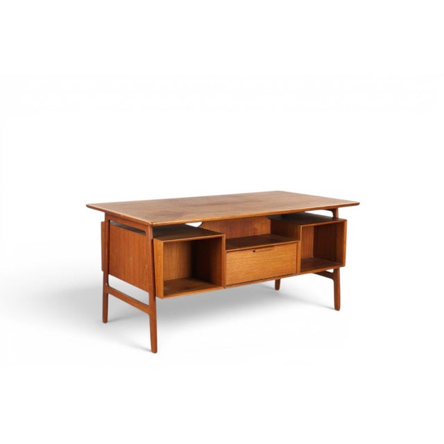Gunni Omann Mid 20th Century Attributed to Gunni Omann Model 75 Writing Desk in Teak For Sale - Image 4 of 6