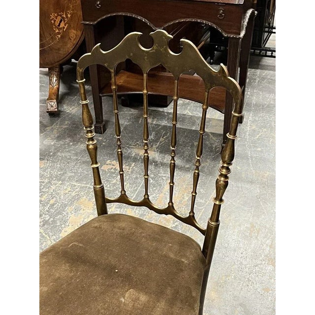 Set of Mid Century Brass Chiavari Chairs For Sale - Image 3 of 10