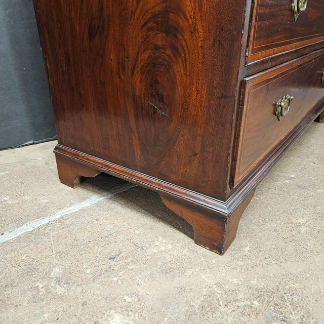 Late 19th Century English Mahogany Satin Banded 5 Drawer Chest on Bracket Feet For Sale - Image 13 of 16