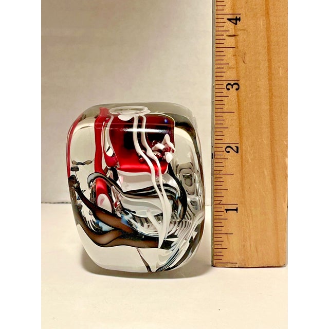 Set of Three 1990s Schmidt Rhea Signed Handblown Art Glass Abstract Paperweights For Sale - Image 10 of 10