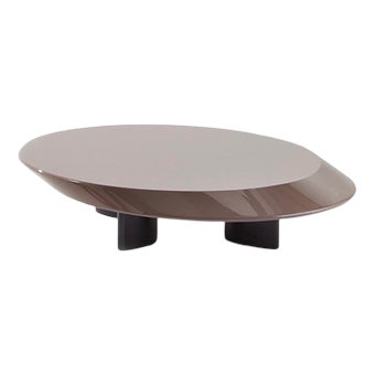 Accordo Low Table in Brown Lacquered Wood by Charlotte Perriand for Cassina For Sale
