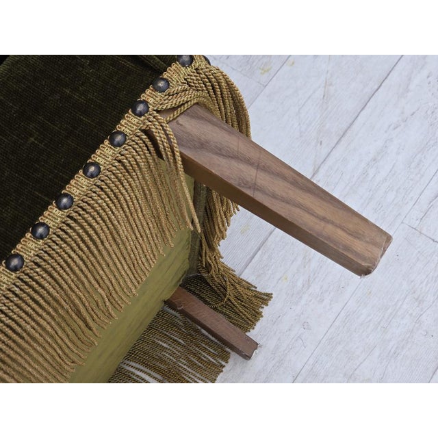 Danish 3-Seater Sofa in Green Furniture Velour & Ash Wood Legs, 1970s For Sale - Image 16 of 18