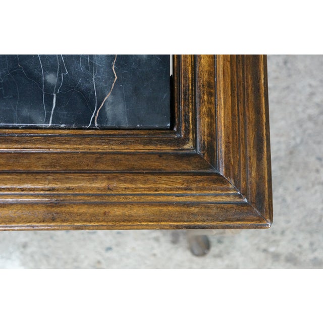 Antique Belle Epoque French Louis XV Style Walnut Marble Side Table Plant Stand For Sale - Image 4 of 18