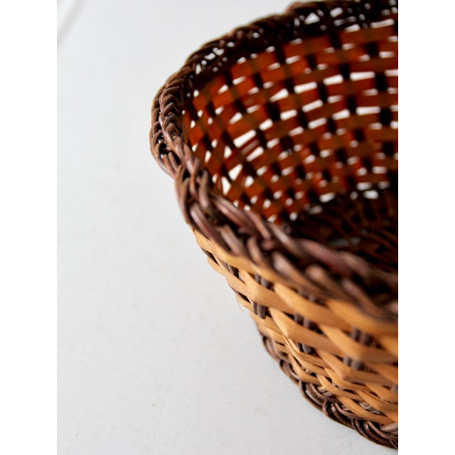 Late 20th Century Vintage Woven Basket Bowl For Sale - Image 5 of 6