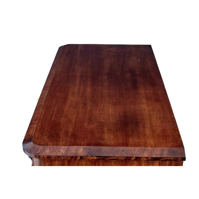 Wood Vintage Danish Chest of Drawers in Flame Mahogany For Sale - Image 7 of 10