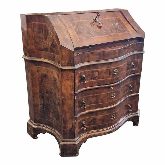 Venetian Louis XIV Secretaire Veneered in Briarwood, 1920s For Sale - Image 10 of 11