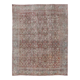 Antique Persian Sultanabad Rug With Refined Allover Pattern Soft Red 10'0 X 13'0 For Sale