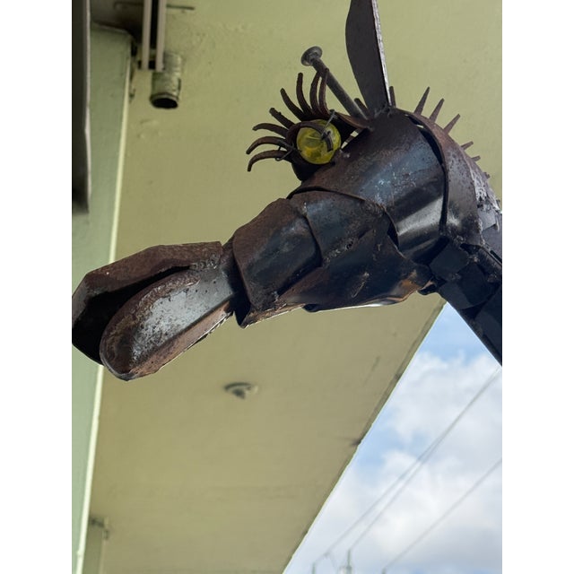 Brown Lifesize Welded Metal Giraffe . Great Garden Decor For Sale - Image 8 of 12