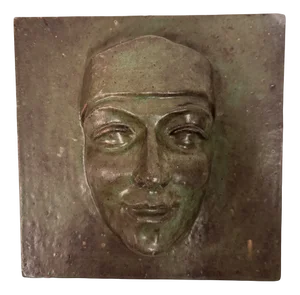Mid-Century Studio Pottery Face Plaque
