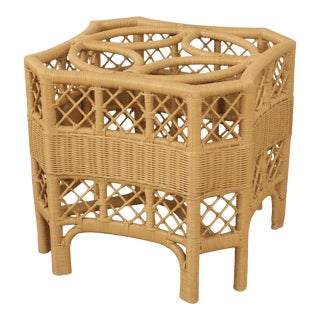 Vintage Asian Style Wicker Dining Table Base For Sale
