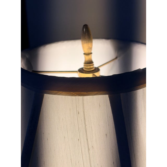 Stone 1950s Mid‑Century Modern Floral Ceramic Table Lamp With Soapstone Collar For Sale - Image 7 of 7