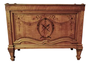 Large French Satin Walnut Planter Planter, 1890s